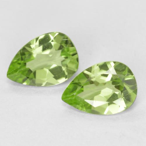 Verde vivo claro Peridoto Gema - 0.4ct Corte en forma de pera (ID: 555999)