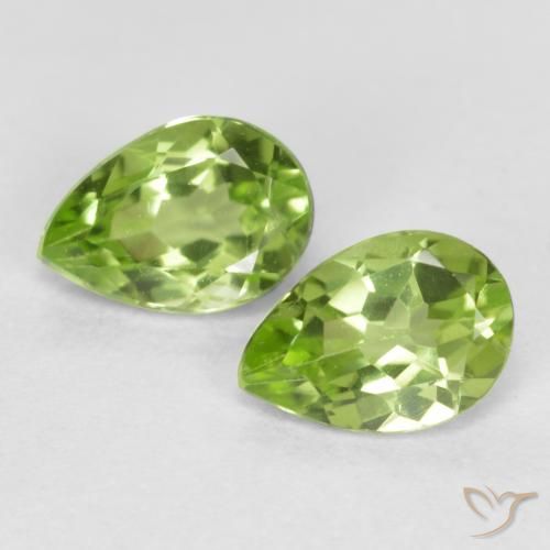 0.87ctw Natural Light Lively Green Peridot, Pear Shape, VVS-VS