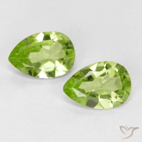 0.81ctw Natural Light Lively Green Peridot, Pear Shape, VVS-VS