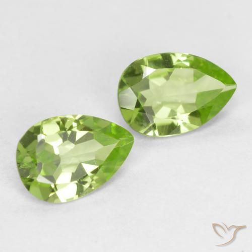 0.81 ctw Green Peridot Stones, Natural Peridot in Pear Facet Shape for Sale