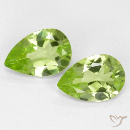 0.76 ct Pear Cut Peridot, 6 x 4.1 mm From China, Photo A