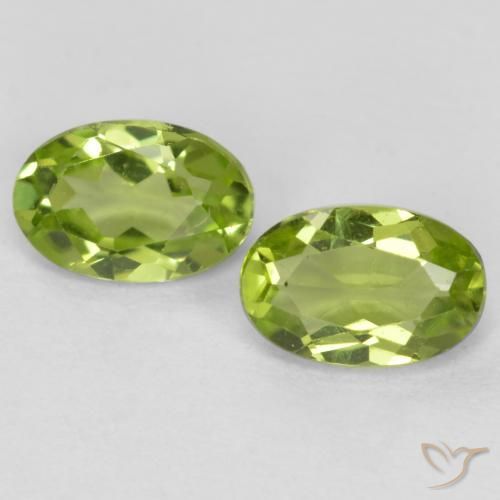 0.88 ct Oval Cut Peridot, 5.9 x 3.9 mm From China, Photo A