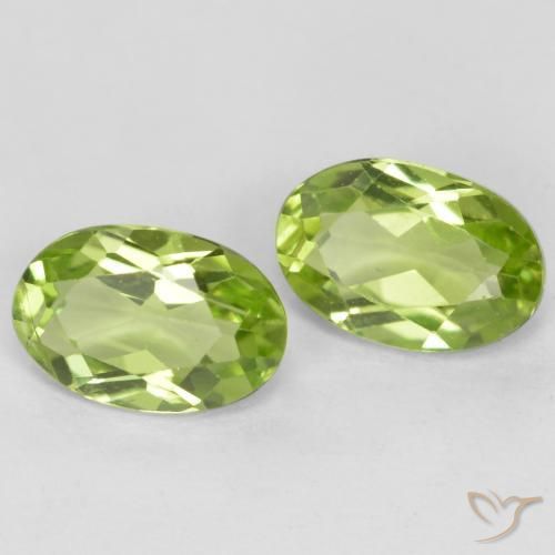 0.97 ctw Green Peridot Stones, Natural Peridot in Oval Facet Shape for Sale