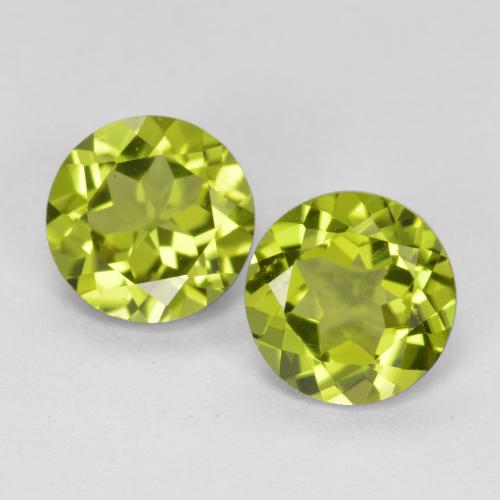 Lively Green Peridot Gem - 0.8ct Round Facet (ID: 562502)