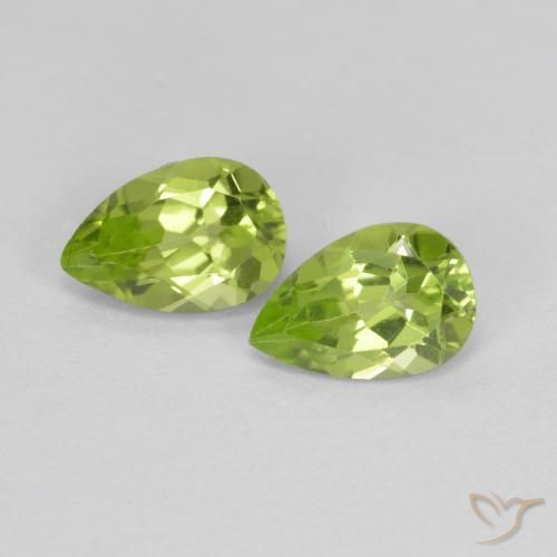 0.84 ct Pear Cut Peridot, 6 x 4 mm From China, Photo A