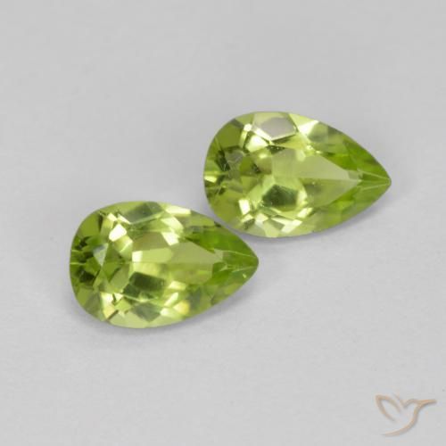 0.93 ct Pear Cut Peridot, 6.1 x 4.1 mm From China, Photo A