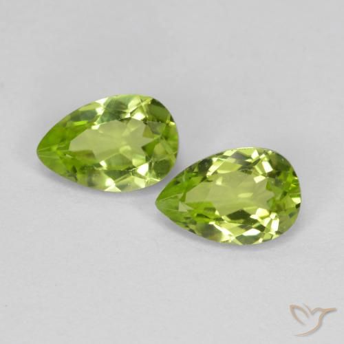 0.93ctw Natural Light Lively Green Peridot, Pear Shape, VVS-VS