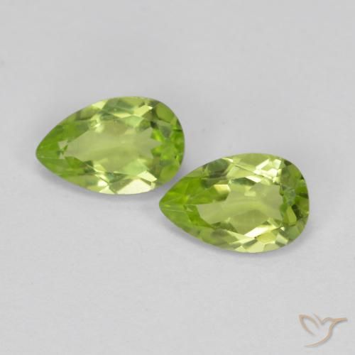 0.89 ct Pear Cut Peridot, 6.1 x 4 mm From China, Photo A