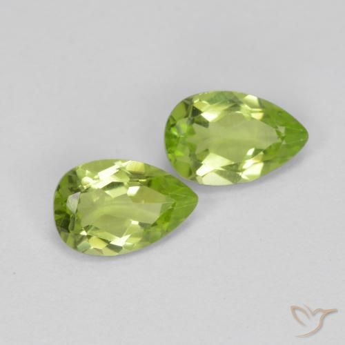 0.89 ctw Green Peridot Stones, Natural Peridot in Pear Facet Shape for Sale