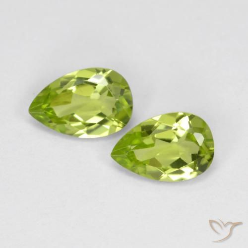 0.86 ct Pear Cut Peridot, 6.1 x 4.1 mm From China, Photo A