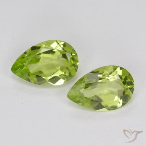 0.80ctw Natural Medium Green Peridot, Pear Shape, VVS-VS