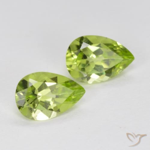 0.84 ct Pear Cut Peridot, 6 x 4.2 mm From China, Photo A
