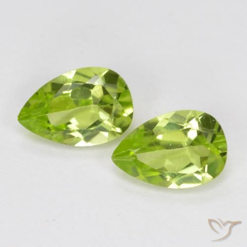 0.91 ct Pear Cut Peridot, 6.1 x 4.1 mm From China, Photo A
