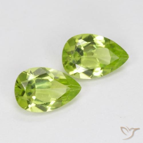0.91 ctw Green Peridot Stones, Natural Peridot in Pear Facet Shape for Sale