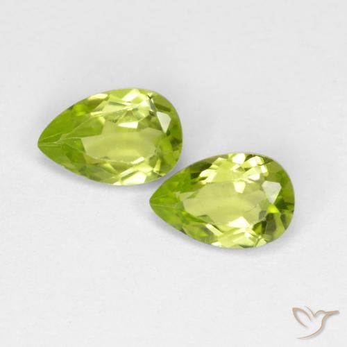 0.9 ct Pear Cut Peridot, 6.1 x 4.1 mm From China, Photo A