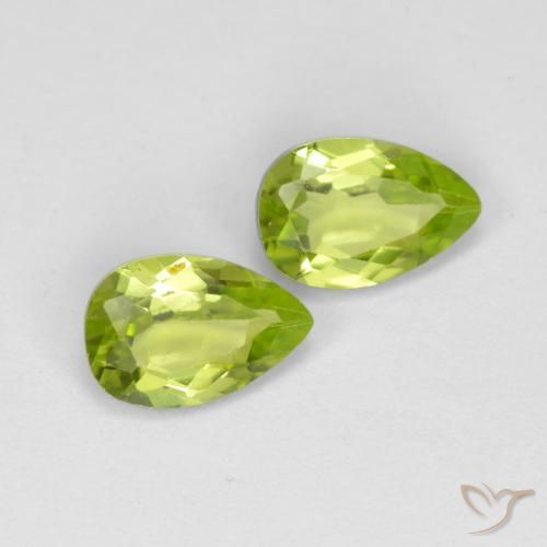 0.94 ctw Green Peridot Stones, Natural Peridot in Pear Facet Shape for Sale