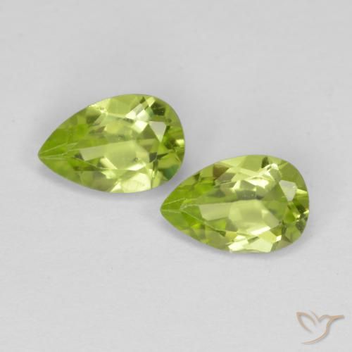 0.86 ct Pear Cut Peridot, 6.1 x 4.1 mm From China, Photo A