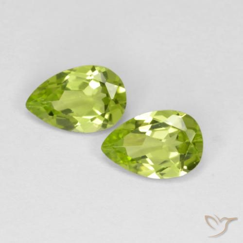 0.8 ct Pear Cut Peridot, 6.1 x 4.1 mm From China, Photo A