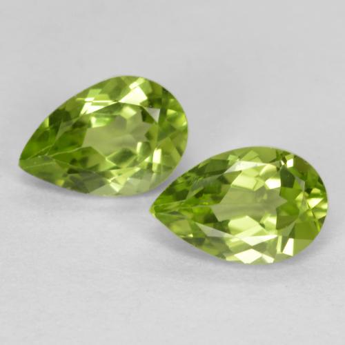 Ярко-зеленый Хризолит Камень - 0.5ct Фасетная Груша (ID: 569253)