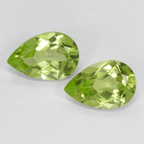 Medium Green Peridot Gem - 0.4ct Pear Facet (ID: 569255)