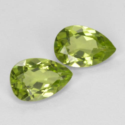 Medium Green Peridot Gem - 0.4ct Pear Facet (ID: 569257)