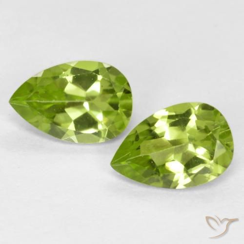 Ярко-зеленый Хризолит Камень - 0.4ct Фасетная Груша (ID: 569259)