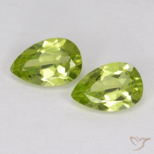 0.92 ct Pear Cut Peridot, 6.1 x 4.1 mm From China, Photo A