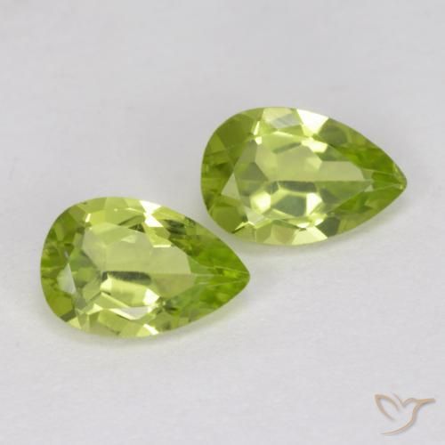 0.92 ctw Green Peridot Stones, Natural Peridot in Pear Facet Shape for Sale