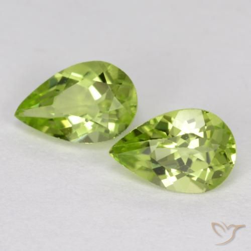 0.86 ct Pear Cut Peridot, 6 x 4 mm From China, Photo A