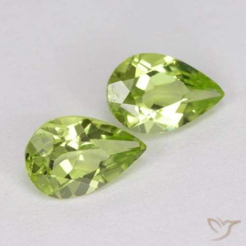 0.86 ctw Green Peridot Stones, Natural Peridot in Pear Facet Shape for Sale