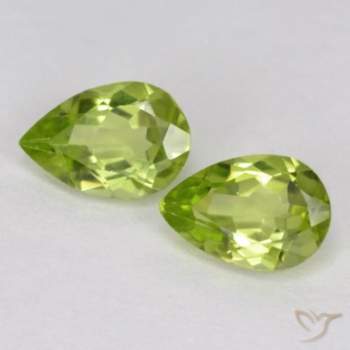 0.85ctw Natural Medium Green Peridot, Pear Shape, VVS-VS