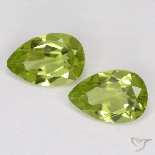 0.83 ct Pear Cut Peridot, 6.1 x 4.1 mm From China, Photo A