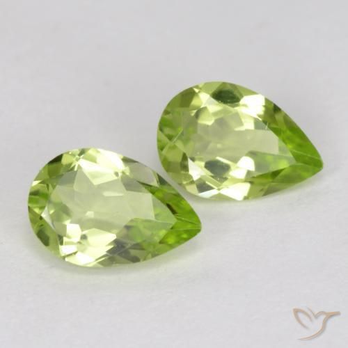 0.82 ctw Green Peridot Stones, Natural Peridot in Pear Facet Shape for Sale