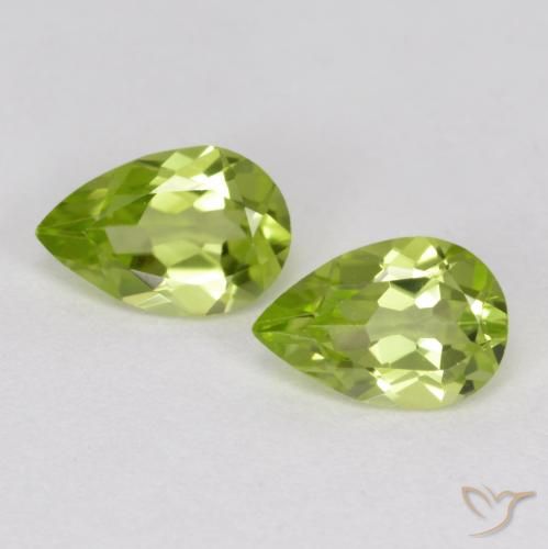 0.82 ct Pear Cut Peridot, 6.1 x 4.1 mm From China, Photo A