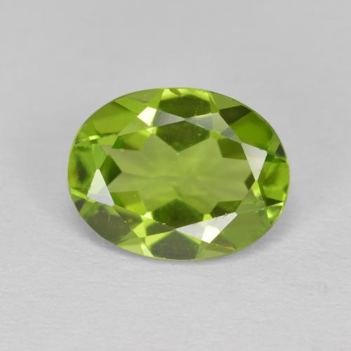 Medium Green Хризолит Камень - 1.9ct Фасетный Овал (ID: 571888)