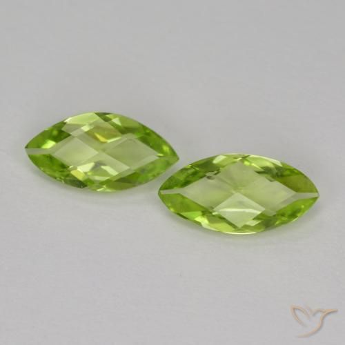 1.00ctw Natural Medium Green Peridot, Marquise, VVS-VS