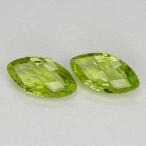 Medium Green Хризолит Камень - 0.6ct Форма Маркиза шахматная огранка (двусторонняя) (ID: 571936)