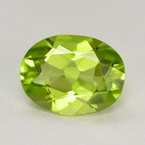 Ярко-зеленый Хризолит Камень - 1.7ct Фасетный Овал (ID: 572130)