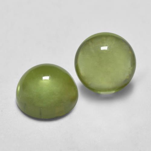 Medium Green Peridot Gem - 0.4ct Round Cabochon (ID: 573098)
