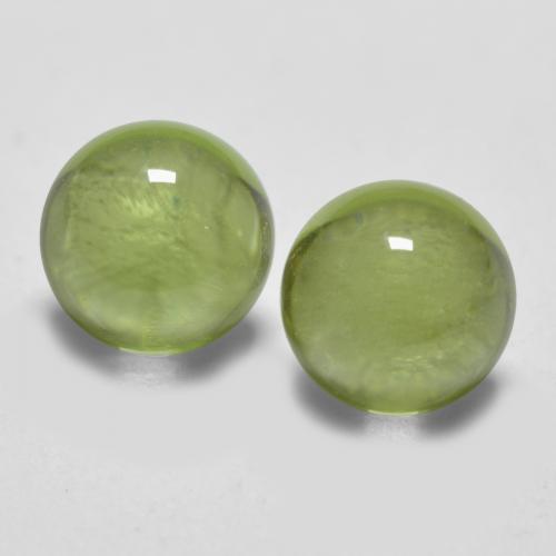 Medium Green Peridot Gem - 0.4ct Round Cabochon (ID: 573102)