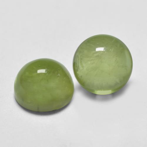Medium Green Peridot Gem - 0.4ct Round Cabochon (ID: 573106)