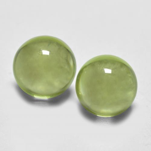 Medium Green Peridot Gem - 0.4ct Round Cabochon (ID: 573107)