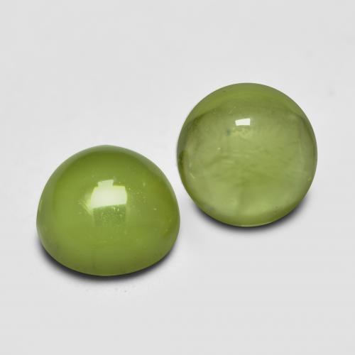 Medium Green Peridot Gem - 0.4ct Round Cabochon (ID: 573447)