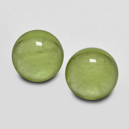 Medium Green Peridot Gem - 0.4ct Round Cabochon (ID: 573449)