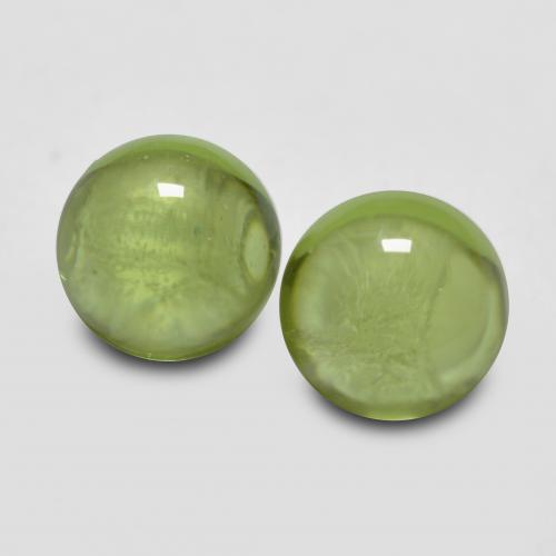 Vert vif et léger Péridot gemme - 0.4ct Cabochon rond (ID: 573454)