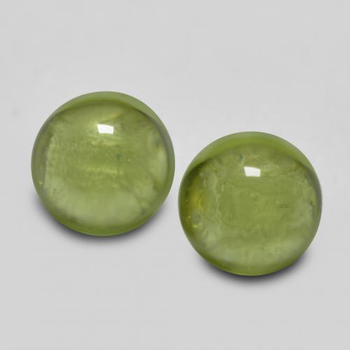 Lively Green Peridot Gem - 0.4ct Round Cabochon (ID: 573455)
