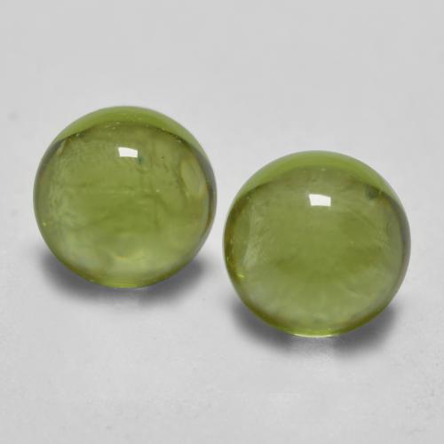 Lively Green Peridot Gem - 0.4ct Round Cabochon (ID: 573456)