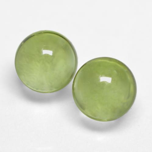 Light Lively Green Peridot Gem - 0.4ct Round Cabochon (ID: 573681)