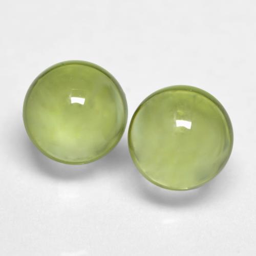 Ярко-зеленый Хризолит Камень - 0.4ct Круглый Кабошон (ID: 573685)
