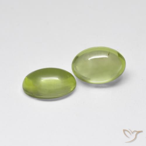 1.06 ctw Green Peridot Stones, Natural Peridot in Oval Cabochon Shape for Sale